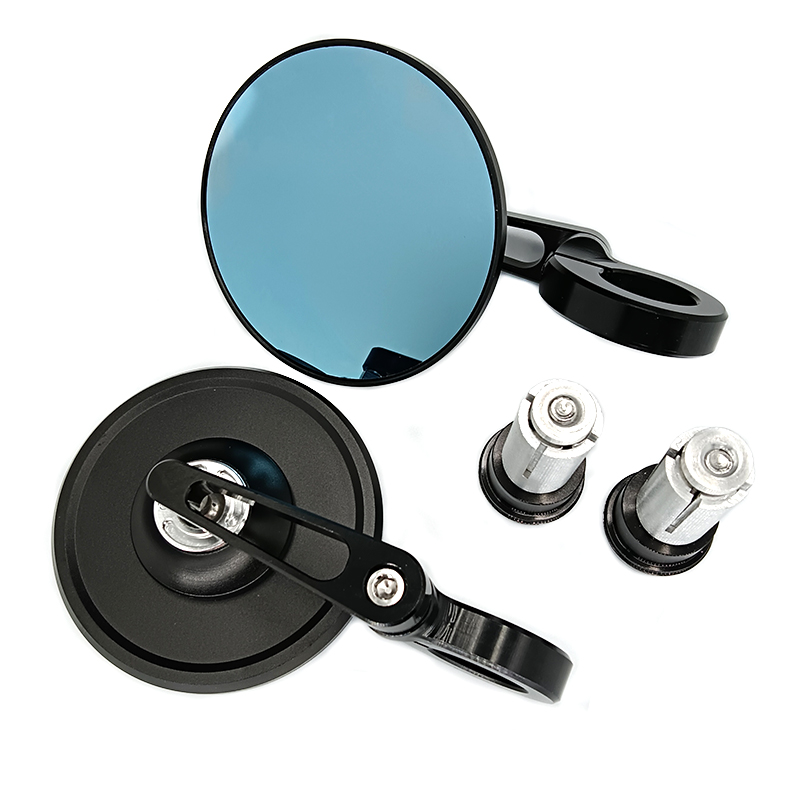 Specchietti retrovisori moto dall'aspetto universale Rotondi 7/8" Maniglia Bar End Lato moto 2 pezzi/paia