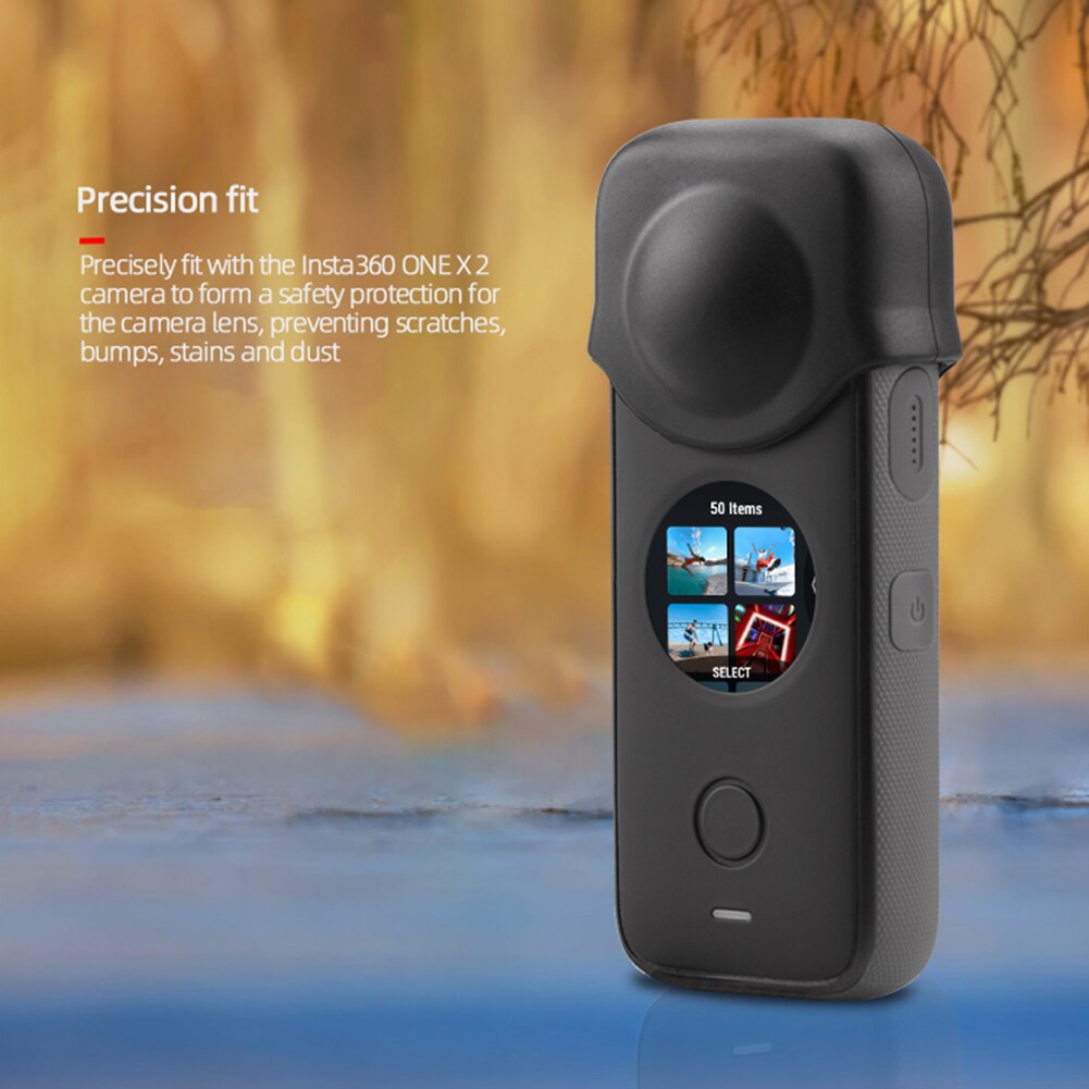Capuchon d&#39;objectif en Silicone pour caméra de sport Insta360 ONE X2, protecteur antidérapant, anti-chutes, anti-rayures