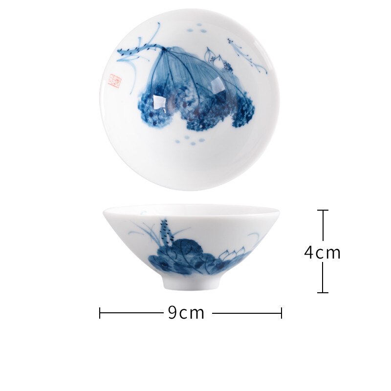 2 Teile/satz Chinesische Hand Bemalt Keramik Teetasse Haushalt Meister Tee Schüssel Einzigen Tasse Getränk Handgemachte Tee-einstellen Kegel Teetassen: I