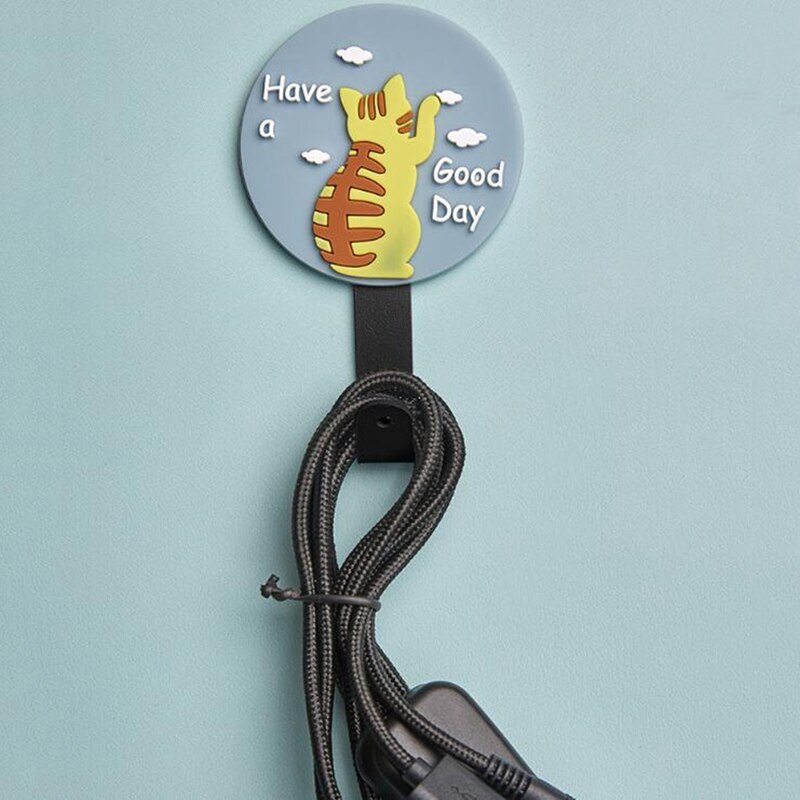 Creatieve Haak Cartoon Enkele Muur Deur Jas Hoed Kapstok Muur Opknoping Keuken Badkamer Zelfklevende Handdoek Kleding Haak