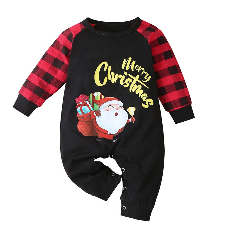 Autumn Newborn One-Pieces Rompers Cute Baby Clothing Girls Boys Clothes Toddler Warm Sleepwear Christmas Santa Claus Jumpsuit: A / 6M