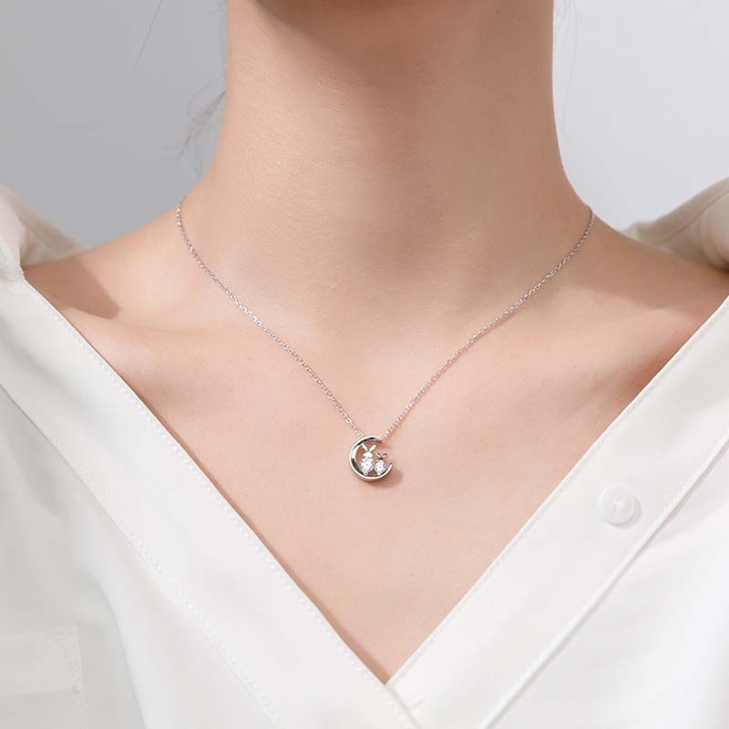 Japon petit mignon lapin mignon Zircon collier ras du cou pour les femmes couleur été pendentifs colliers bijoux