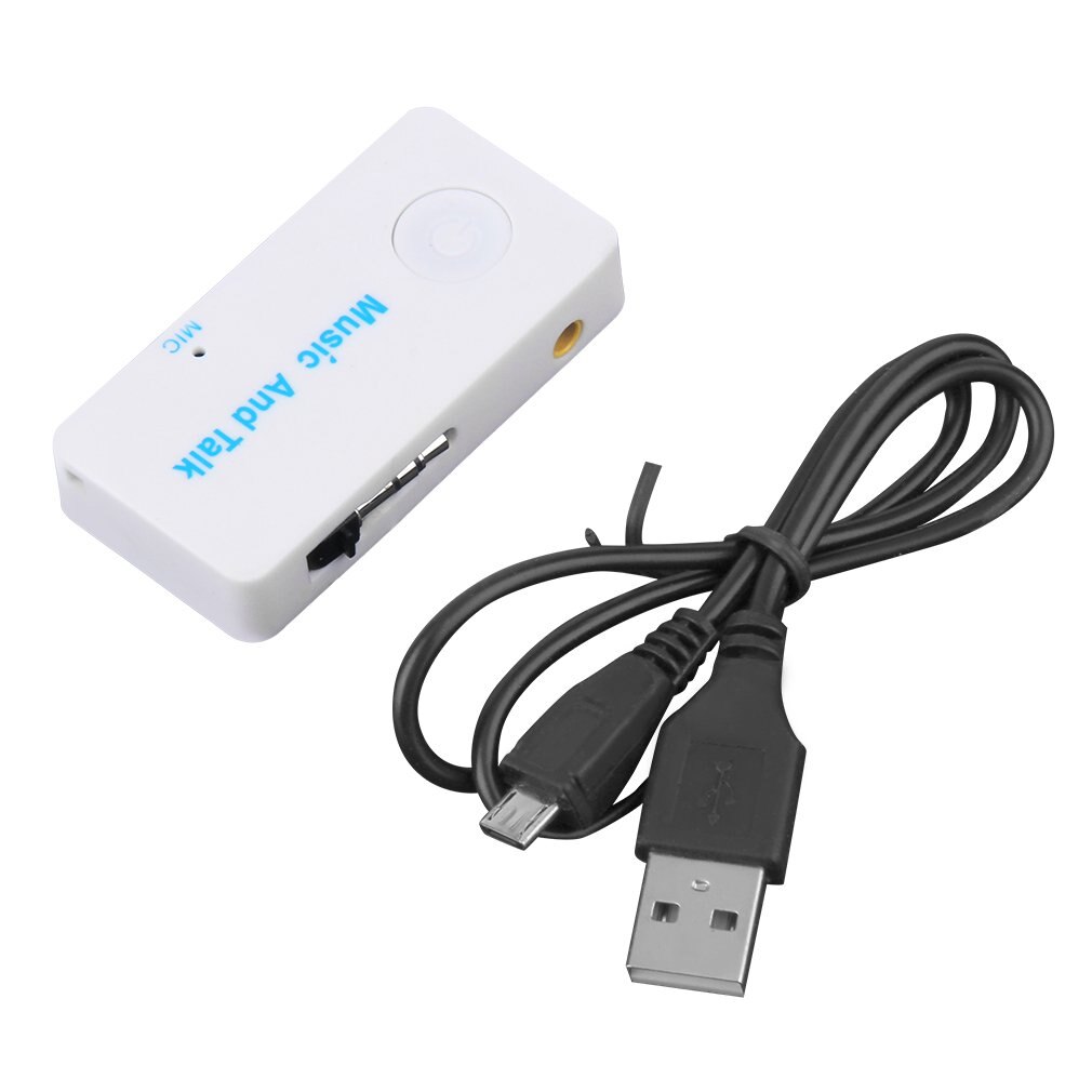Wireless Bluetooth-compatible 3.5mm Audio Stereo Music Talk Receiver Adapter Mic