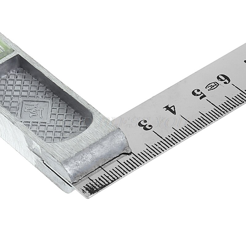 150mm 200mm trekant linjal 90 grader legering med perle horisontalt måleverktøy for trebearbeiding for skole, bygning, kontor