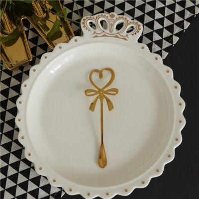 Amour bowknot café remuer cuillère fille coeur suspendus oreille cuillère thé eau lait tasse en acier inoxydable cuillère 13.5 cm: A 13.5cm