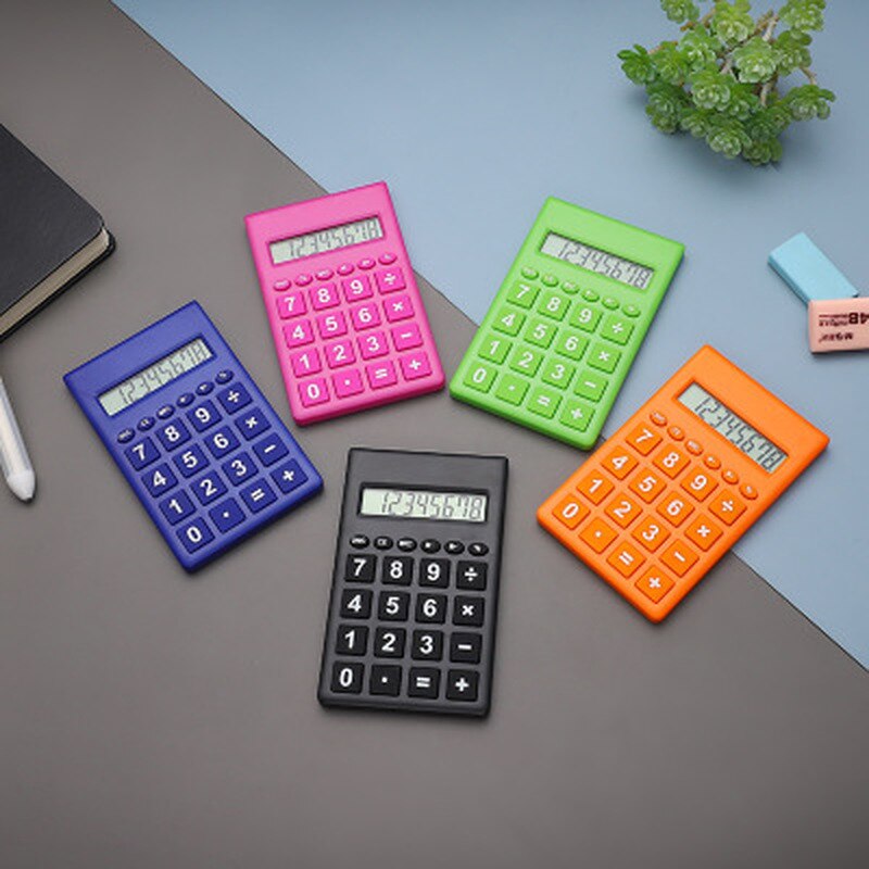 Cartoon Mini Calculator 8 Digits Display Dual Power Supply Cute Candy Color Calculadora Solar Hesap Calculatrice