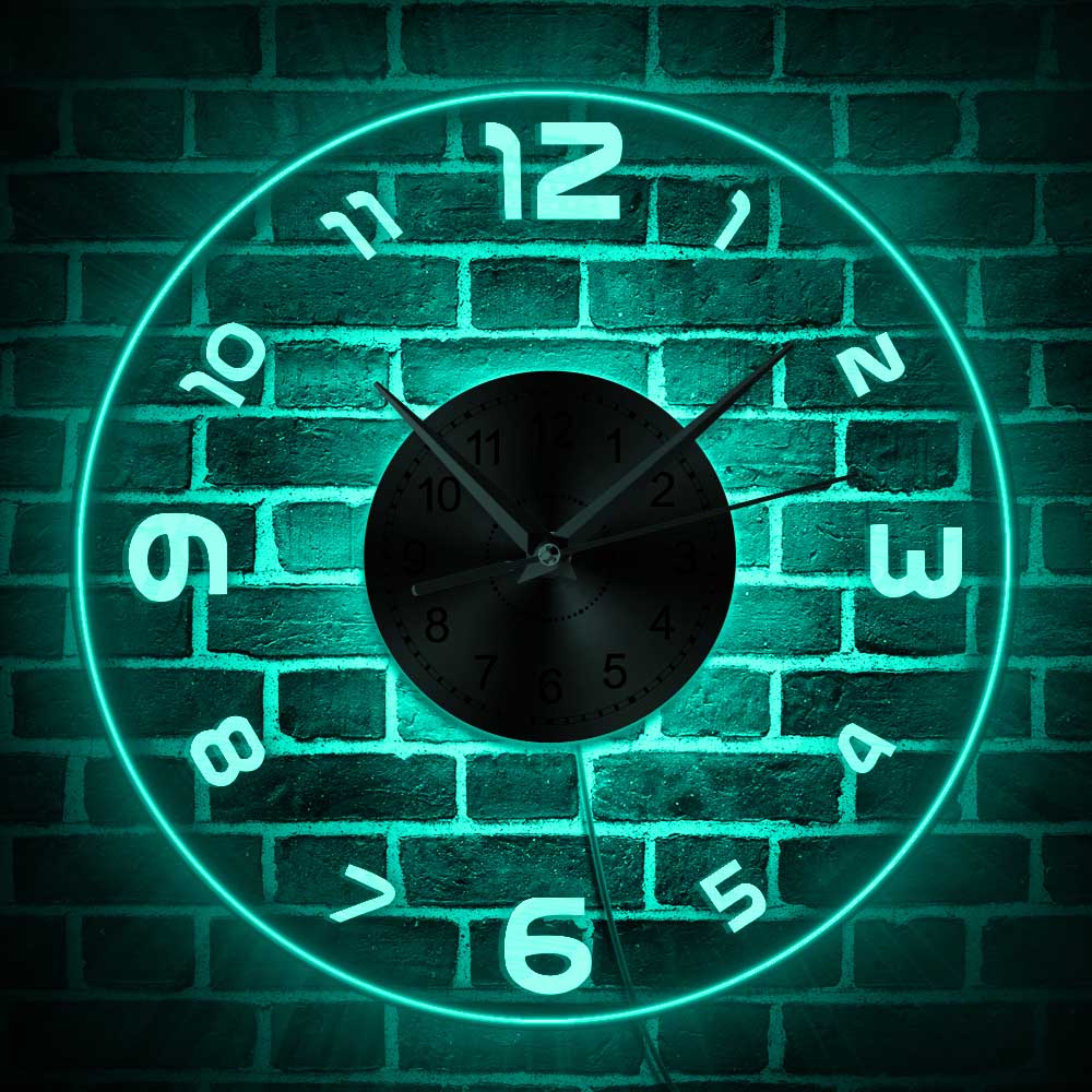 Modern Arabic Numerals Illuminated LED Wall Clock Home Interior Decor Wall Hanging Timepiece Glow in Dark Atmosphere Light Watch