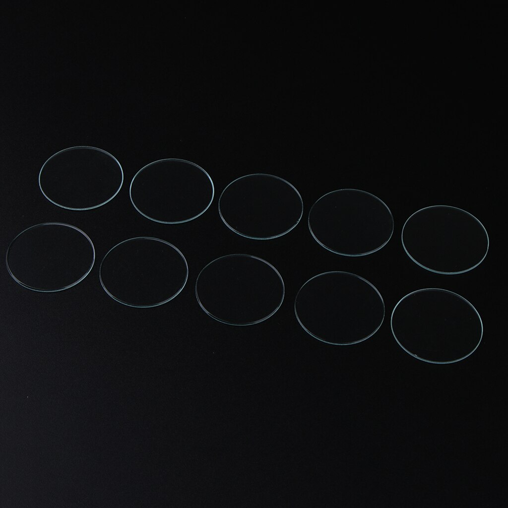 10 Pieces Replacement 1mm Thick Flat Watch Crystal Mineral Glass Clear 40.5-45mm Diameter Assorted Size: 44.5mm