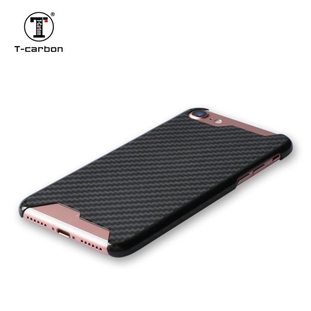 T-Carbon Luxe Mobiele Telefoon Beschermhoes Glossy Black