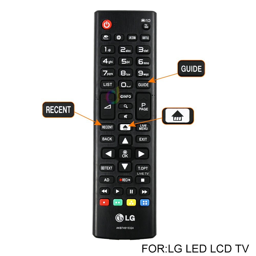 Para lg akb74915324 controle remoto sem fio abs substituição 433mhz para lgakb74915324 televisão inteligente led lcd tv controlador novo