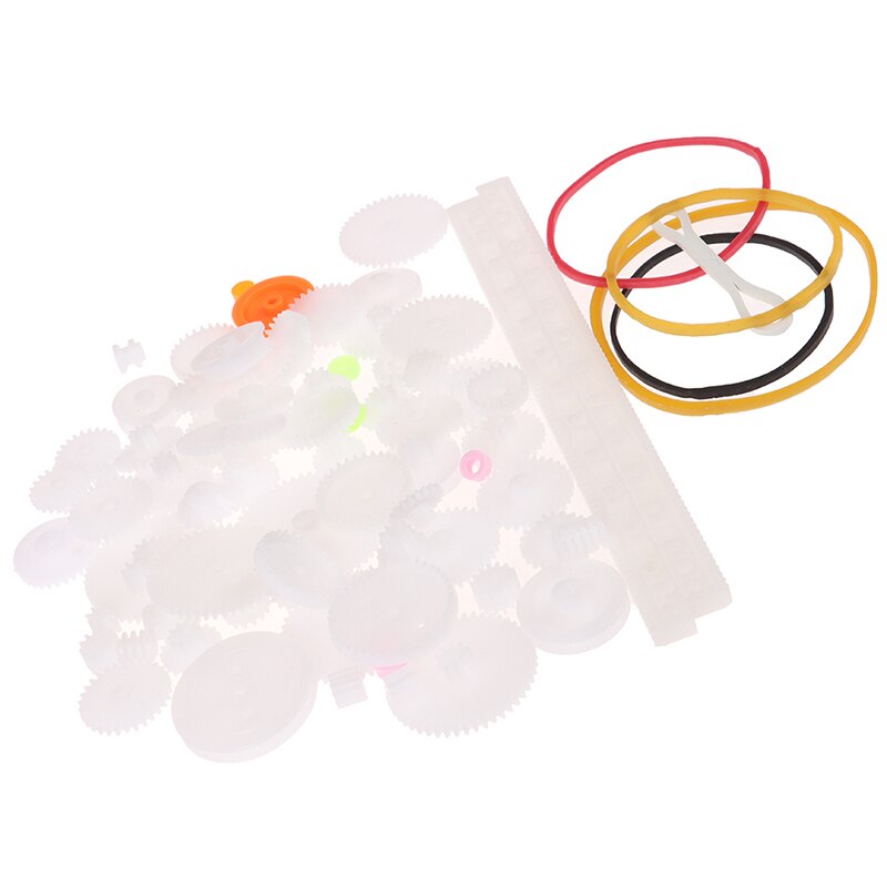 75PCS/set Plastic Gear Rack Pulley Belt Worm Gear Single-and Double-Gear Teeth for Toy Car DIY Kits