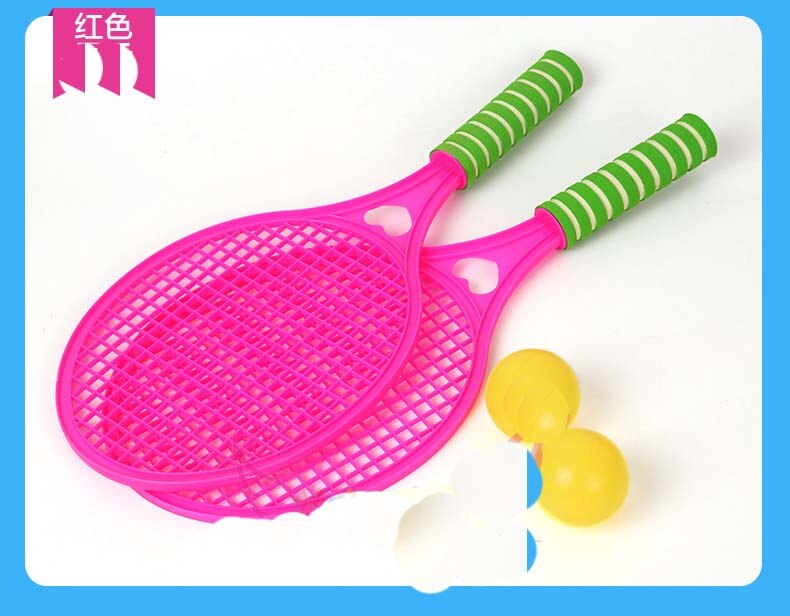 racket suit Ball Toys Young Children Beginners Baby Tennis Racket Children's Badminton Suit The Outdoor Unisex Plastic 8-11: Pink