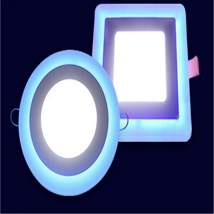 Led Decke Einbau panel Licht Painel lampe 6 watt 12 watt 16 watt 24 watt hause dekoration runden platz Led panel Downlight Blau + Weiß 2 farben