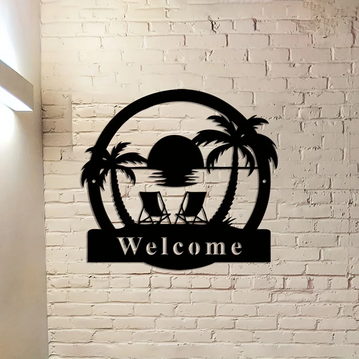 Buiten Palmbomen Metalen Bord, Metalen Palmbomen Teken, Veranda Decor, Familie Teken Voor Voordeur Achtertuin Bord Palm Boom Zwembad Bord