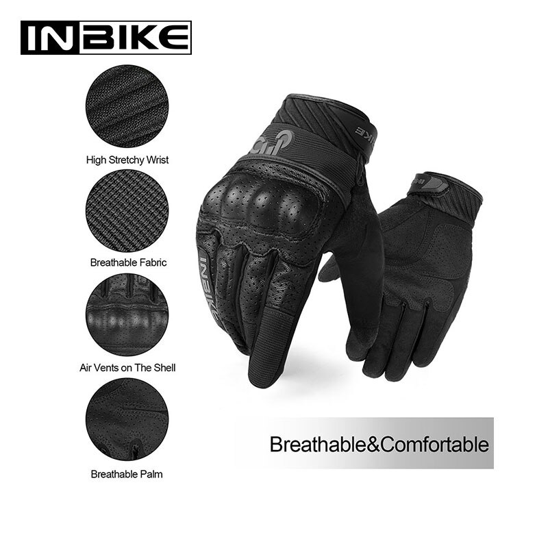 Inbike motorcykel handsker åndbare motorcykel handsker touch screen stødsikre moto guantes herre motocross handsker