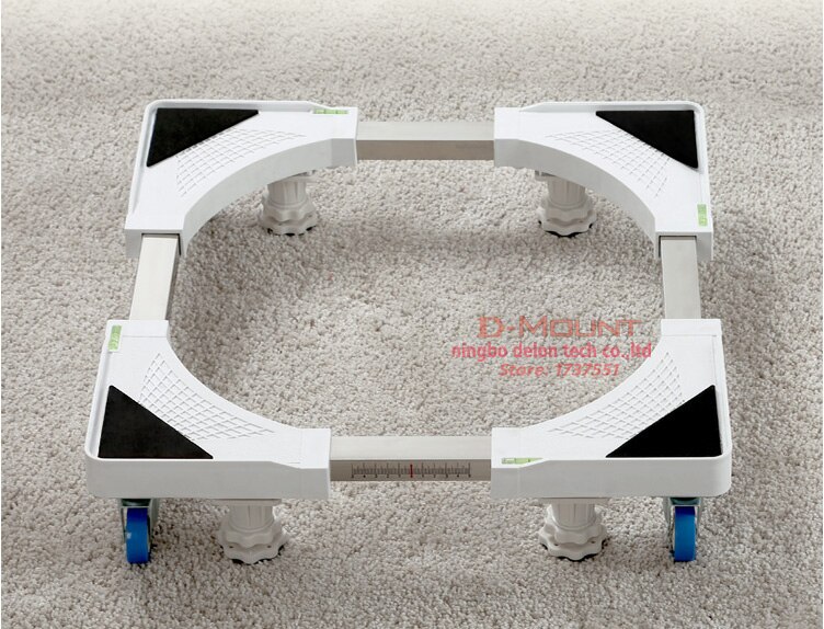 FM-T2 height adjustable stainless Fridge movable stand refrigerator trolley washing machine floor cart 320kg with wheel brake