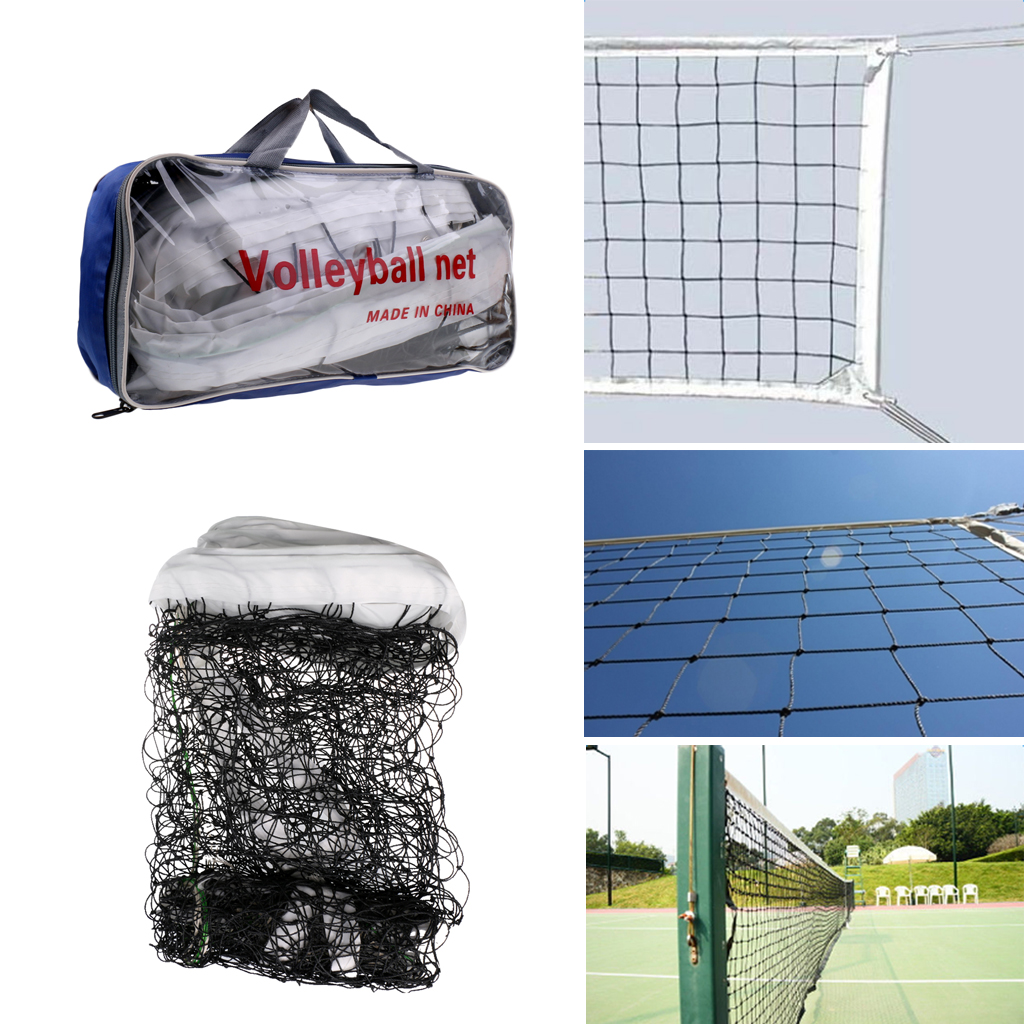 Opvouwbare Standaard Officiële Size Outdoor Indoor Beachvolleybal Netto Sport Netting Met Stalen Kabel En Pouch