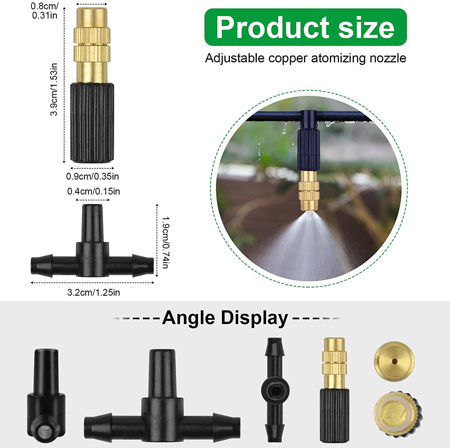 Micro kit de rega da planta do gotejamento diy sistema de resfriamento pulverizador da névoa da irrigação do jardim com bocais ajustáveis kit de resfriamento do pulverizador