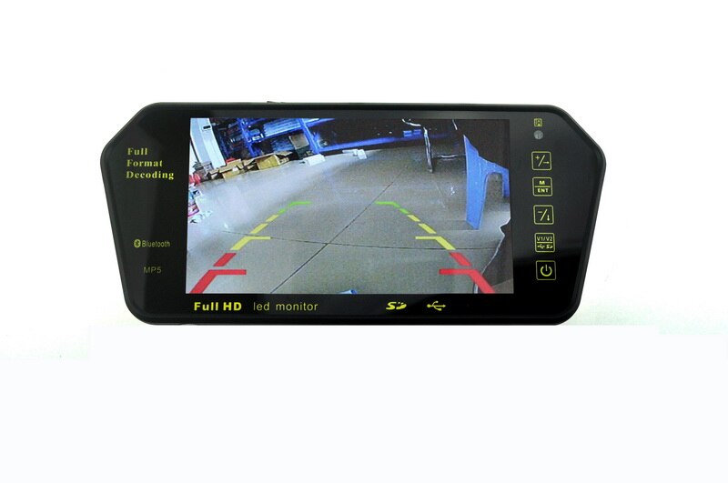 1024*600 ledede skærme i bil 7 "tommer bagfra mirrormedia afspiller fm sender bluetooth håndfri sæt omvendt parkering