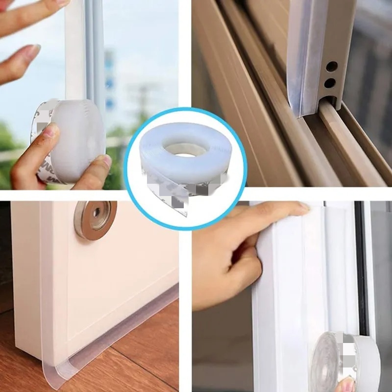 Bande d'étanchéité en caoutchouc pour bas de porte, 5M/10M, pour fenêtre météo, coupe-vent, anti-poussière, auto-adhésive, pour porte et pare-brise