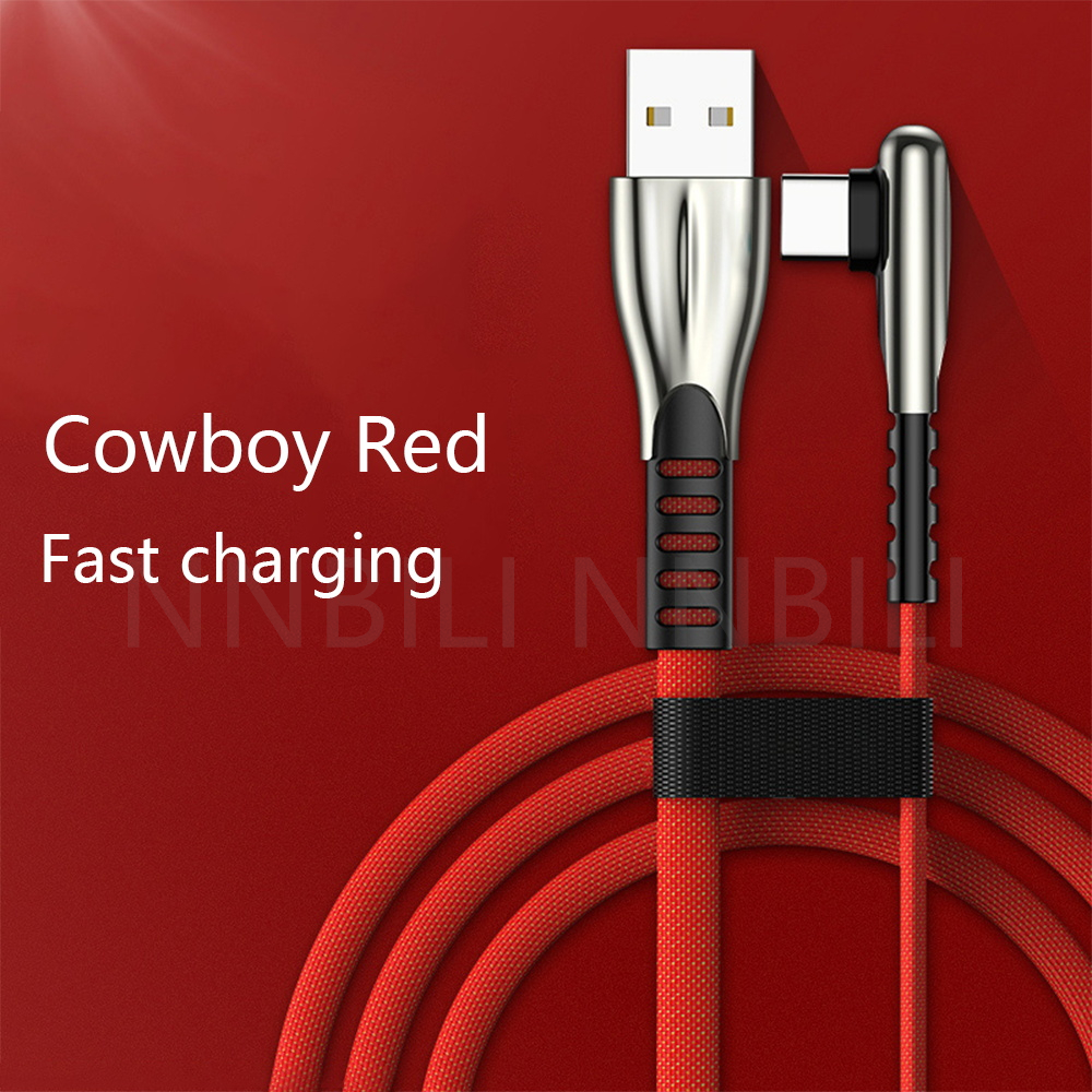 Micro Usb Type C Kabel 3A Fast Charger 90 Graden Usb Voor Iphone 13 12 11 8 7 6 Data kabel Voor Samsung/Sony/Xiaomi Android Telefoon: Red / 1m for Typec