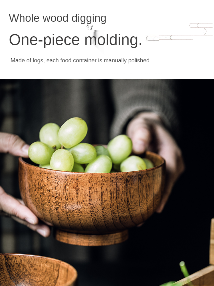 Japońskie retro jujube drewniana misa drewniana miska robić ryżu duża miska robić zupy z makaronem łyżka drewniana misa domowa restauracja zastawa stołowa