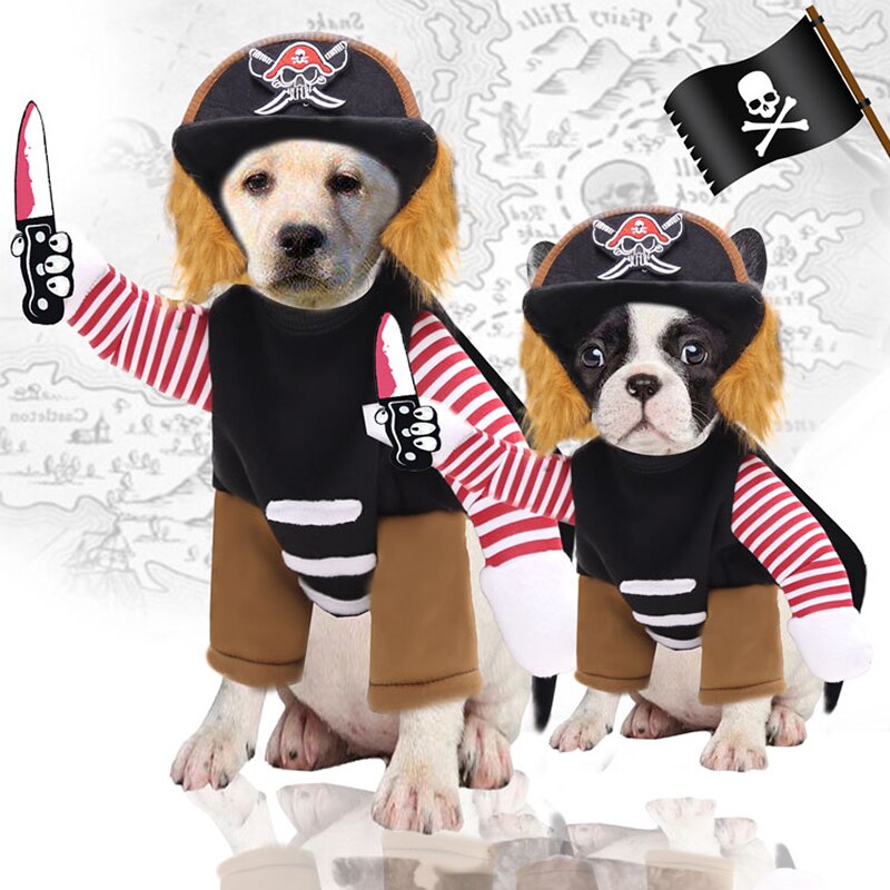 Leuke Cosplay Kostuum Halloween Uniform Grappige Hond Kleding Dierbenodigdheden Vier Seizoenen Mes Piraat Makeover Twee-Legged Kostuum