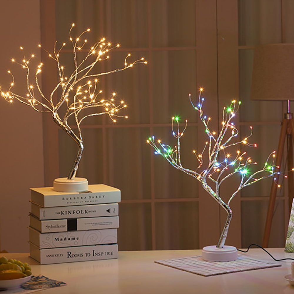 108 LED USB Fire Tree Light Copper wire Table Lamps Night light for Home Indoor Bedroom Wedding Party Bar