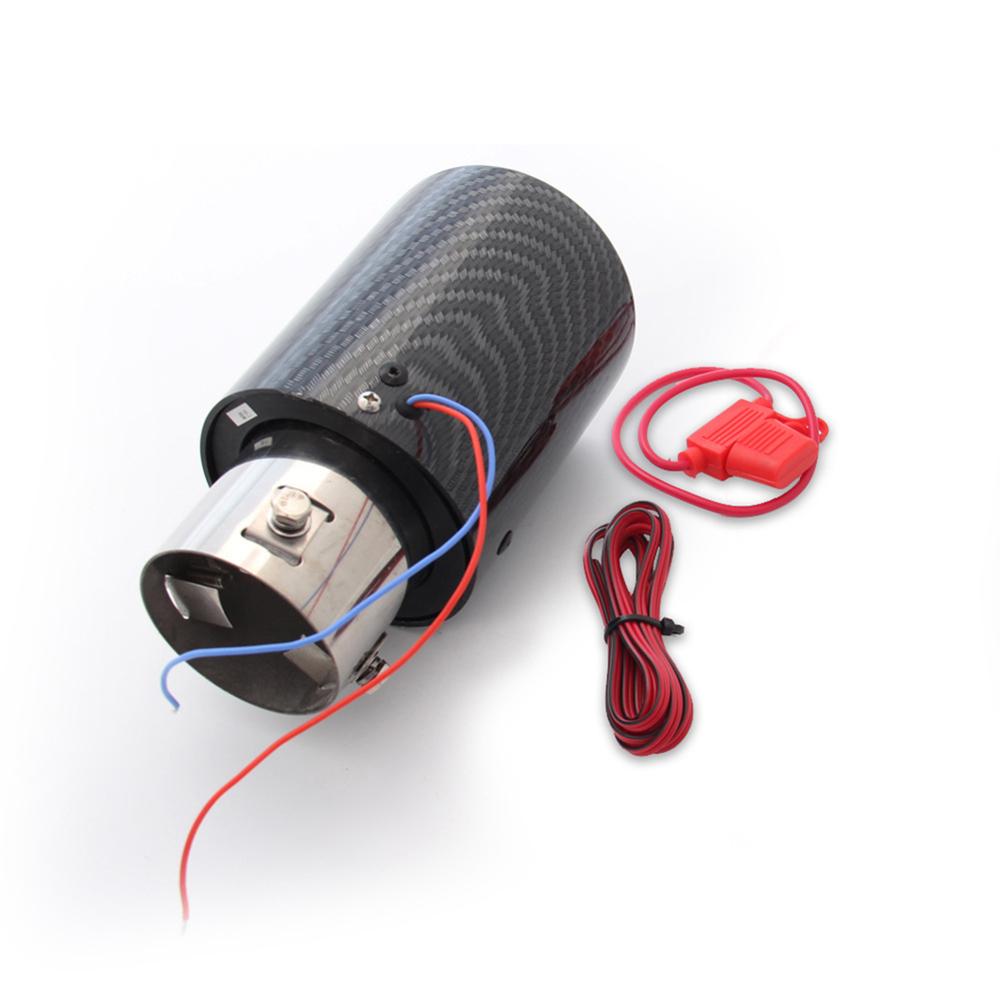 Car Modified Exhaust Pipe LED Light Carbon Fiber for Universal Model Red/Blue Light