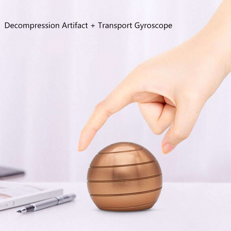 Desktop dekompression roterende sfærisk gyroskop skrivebord legetøj metal gyro optisk illusion flydende finger legetøj til voksen