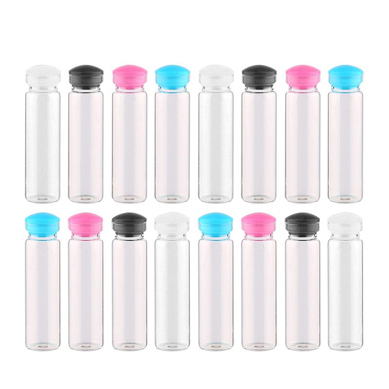 50 Uds 0,5 ml pequeños frascos de vidrio transparentes con tapón de silicona DIY botellas deseo mensaje bodas deseos favores: 1.1X3.5CM