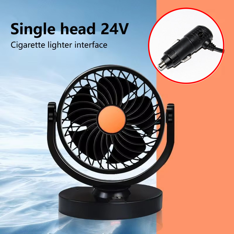 Car Mounted Fan 24V, Large Truck 12V, Sedan Universal Dual Head USB, Van Interior Cooling, Large Wind Power Electric Fan: WHITE