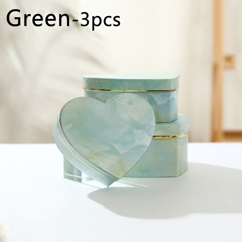 3Pcs Set Bloemist Hoed Dozen Hartvormige Doos Dozen Snoep Geschenkdoos Verpakking Dozen Voor Kerst Bloemen living Vaas