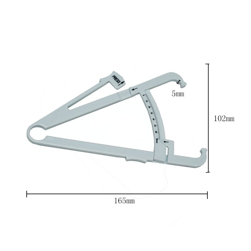 Caliper Tool Tester With Measure Chart for Accurate Skinfold Body Fat Percentage: white