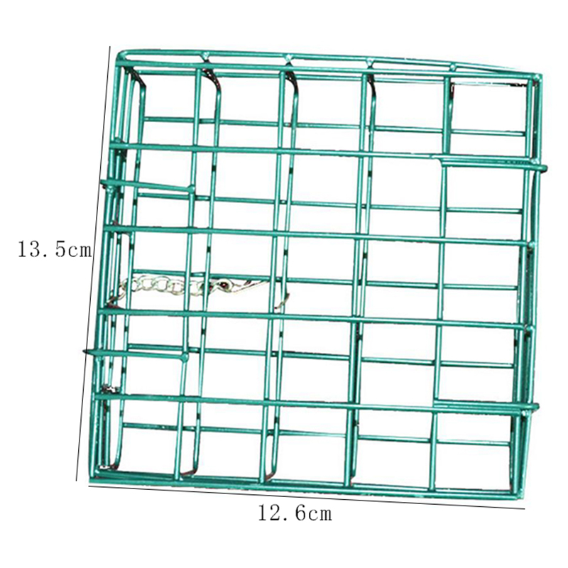 Bird Feeder Green Cube Cage Food Container Outdoor Wild Parrot Feeding Hanging Tree Portable Fruit Vegetable Park Garden