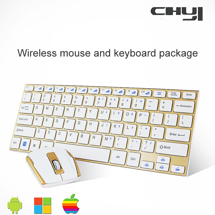 Chyi 2,4 ghz wireless keyboard and mouse mini portable keyboard mouse combo slim ergonomic keyboard for computer laptop pc macbook