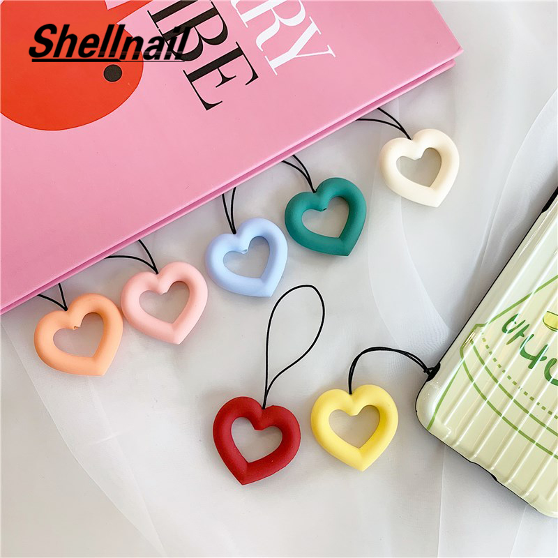 Shellnail Leuke Telefoon Strap Silicium Hanger Mobiele Telefoon Hart Charm Riem Voor Airpods Huawei Lanyard Voor Key Id Card Usb band