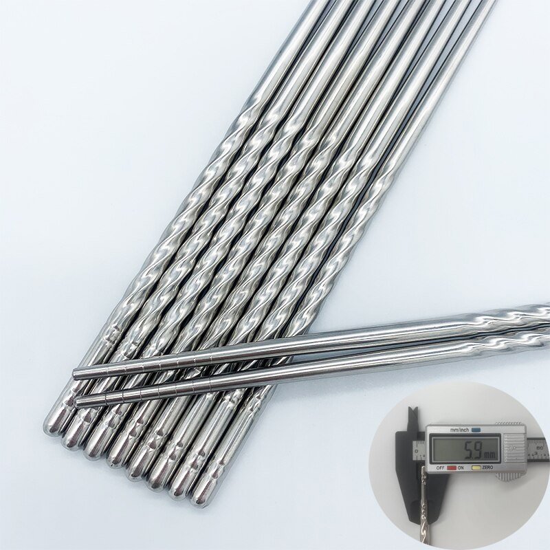 Five Pairs 22cm Metal Non-Slip Retro Blue White Porcelain Pattern Stainless Steel Chopsticks JDZ Sushi Sticks Convenient: 22CM-5Pair-Luowen 1