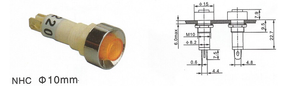 Indicator-Licht Signaal-Lamp Pilot Waarschuwing Geel Waterdichte Groen Rood 24V 220V 6V 3V 12V