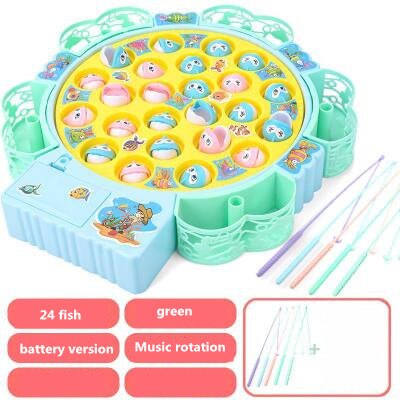 Kids Fishing Toys Electric Rotating Fishing Play Game Musical Fish Plate Set Magnetic Outdoor Sports Toys for Children: 6