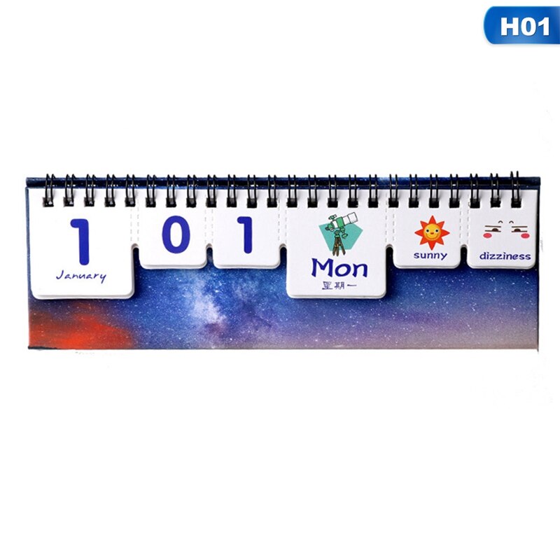 Cute Animal Starry Sky Desk Calendar Tearable Perpetual Calendar Daily Table Planner
