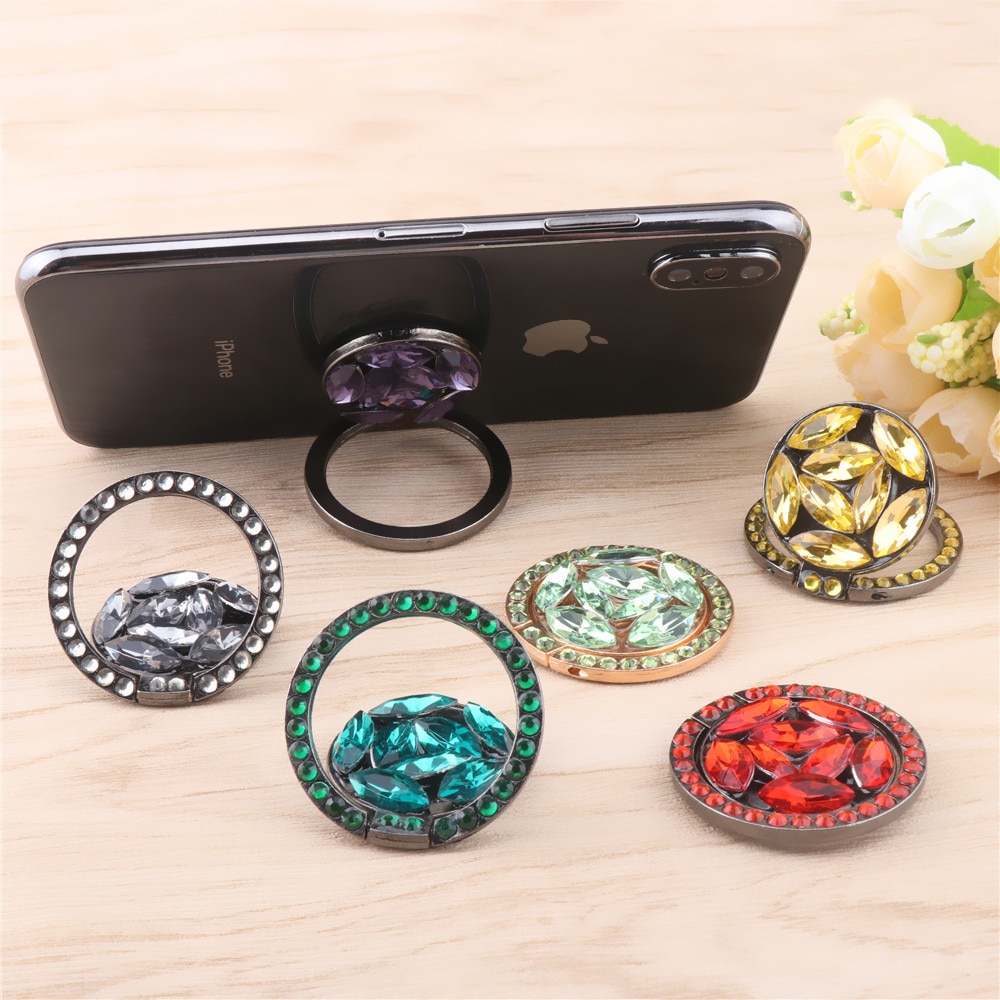 Supporto universale per telefono con diamante Bling di lusso pieghevole supporto pigro portatile Smartphone supporto per anello per dito cartone animato per iPhone11 XS