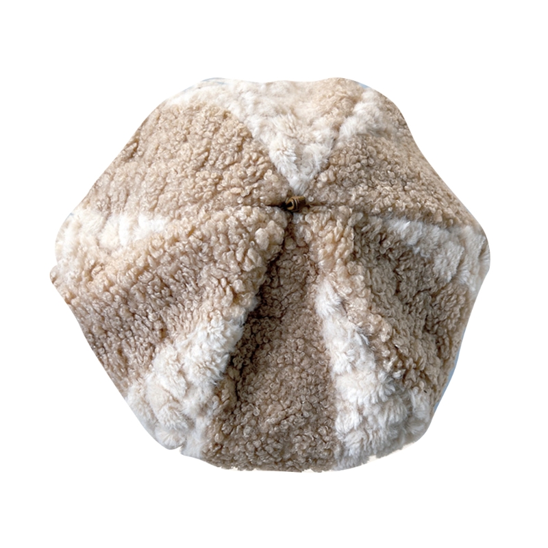 Chapeau de peintre , béret à couleurs bloquantes, petit chapeau octogonal pour l&#39;hiver, vêtements quotidiens, marche de chien
