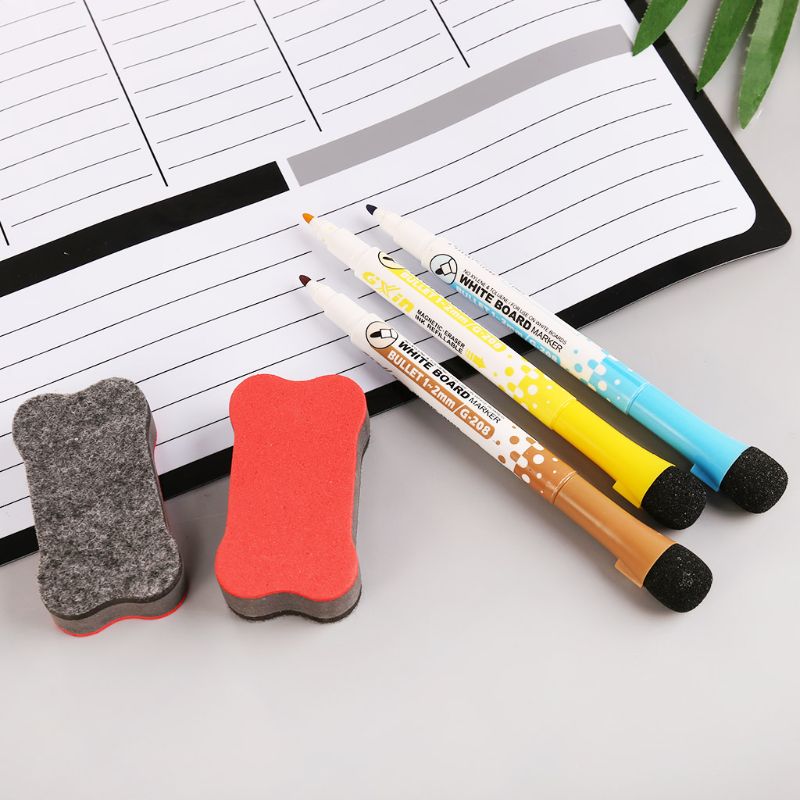 Veckoplanerare mjuk magnetisk whiteboard kylskåp magneter ritning anslagstavla påminna memo block kalender