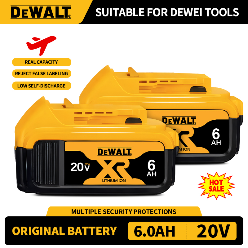 100% originele DEWALT batterij 20V, 6AH oplaadbare lithium-ion batterij DCB115DCB118,18V 20V, DCB1104 lader dewalt gereedschap batterij