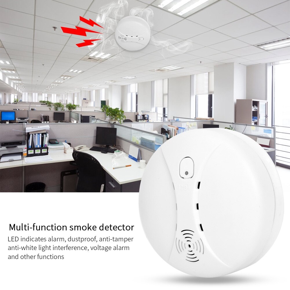 LED Intelligent Infrared Smoke Fire Detector Sensor Alarm Home Security Accessories