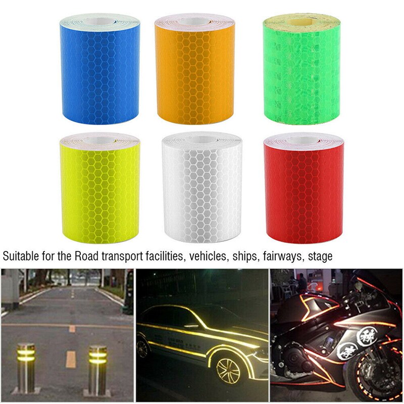 Warning Tape Strip Stickers Warning Light Reflector Protective Sticker Reflective Film Car Safety Mark Reflective