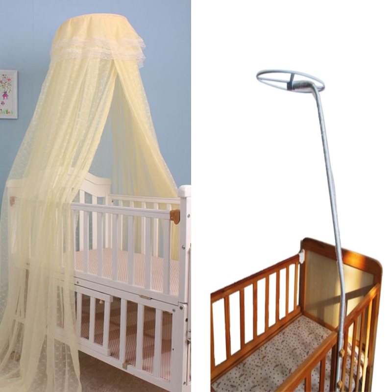 Kinderbett-Überdachung, Moskitonetz-Ständer, Halter-Set, verstellbar, zum Aufstecken, für Kinderbett-Überdachung, Halter, Rack, Moskitonetz-Zubehör, 0, 12 Monate