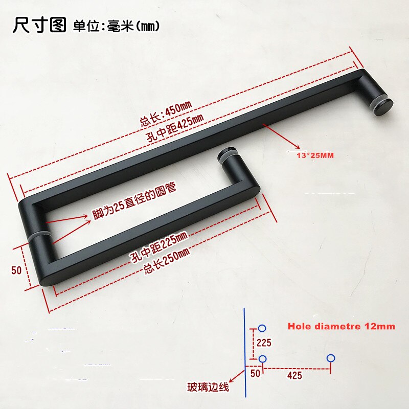 Glass door handle,shower door handle,stainless steel 304 handle,bathroom handle(SJ-3016)