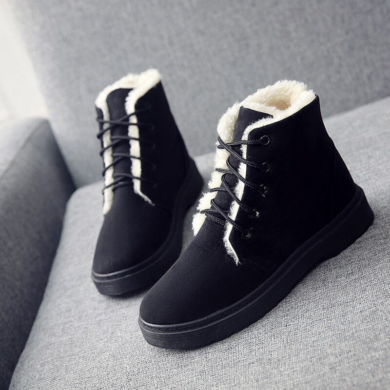 Vrouwen Laarzen Winter Schoenen Vrouw Snowboots Grote Pluche Binnenkant Botas Mujer Waterdichte Australische Laarzen Vrouwelijke Booties: Black / 36